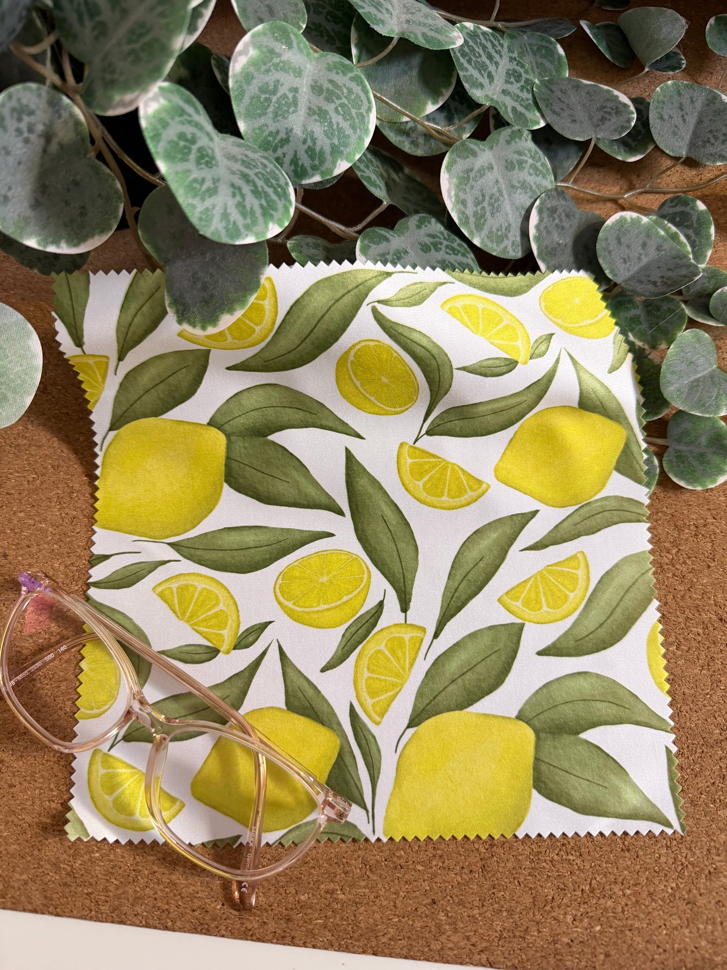 Brillenputztuch Zitrone hochwertig