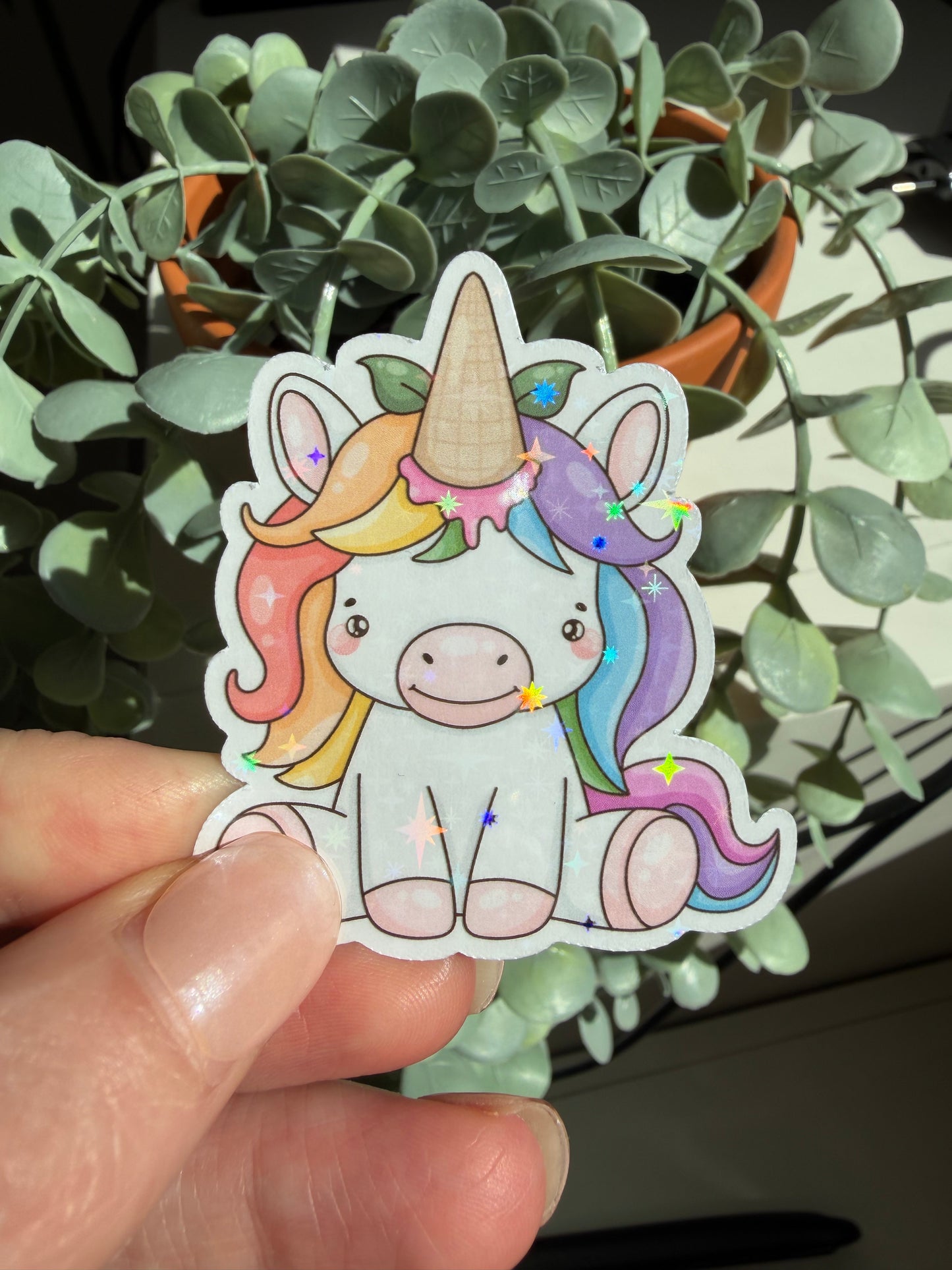 Sticker Einhorn Eistüte Sommer kawaii Lesezeichen