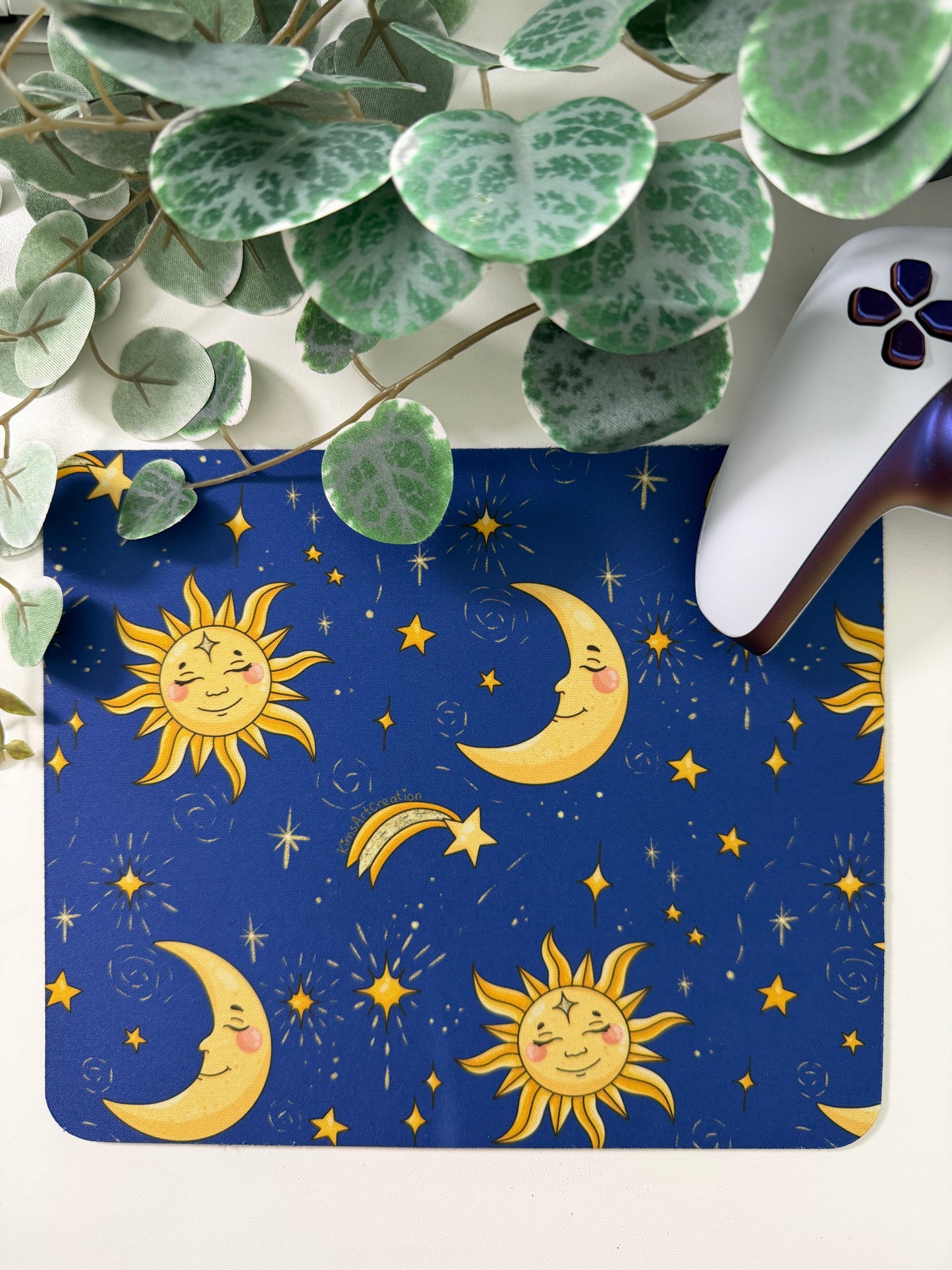 Mauspad Sonne und Mond kawaii