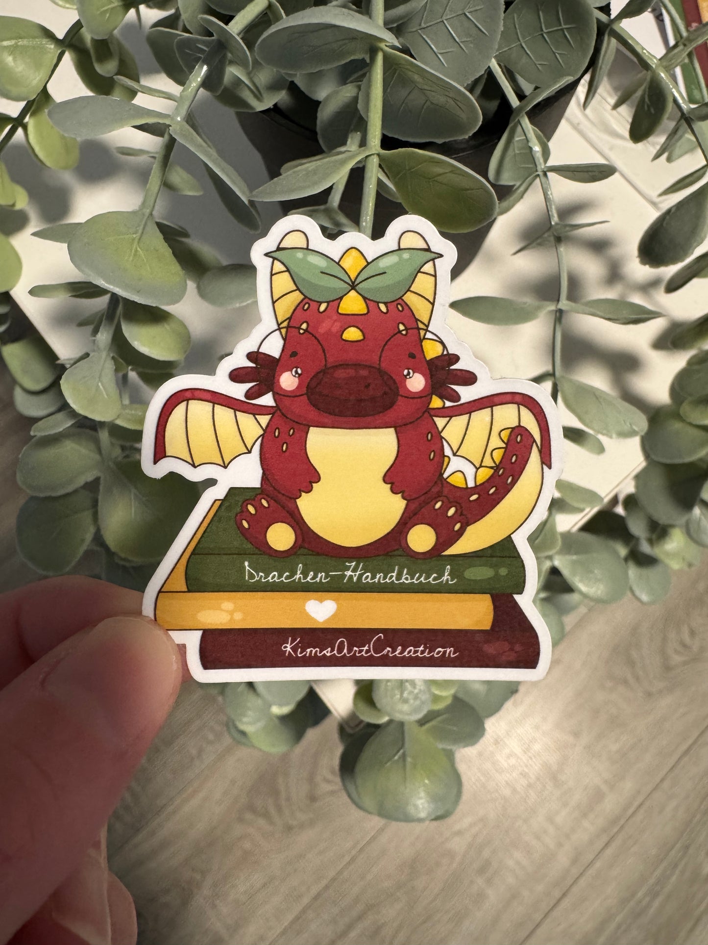 Kawaii Sticker Bücherdrache cute Laptop Aufkleber