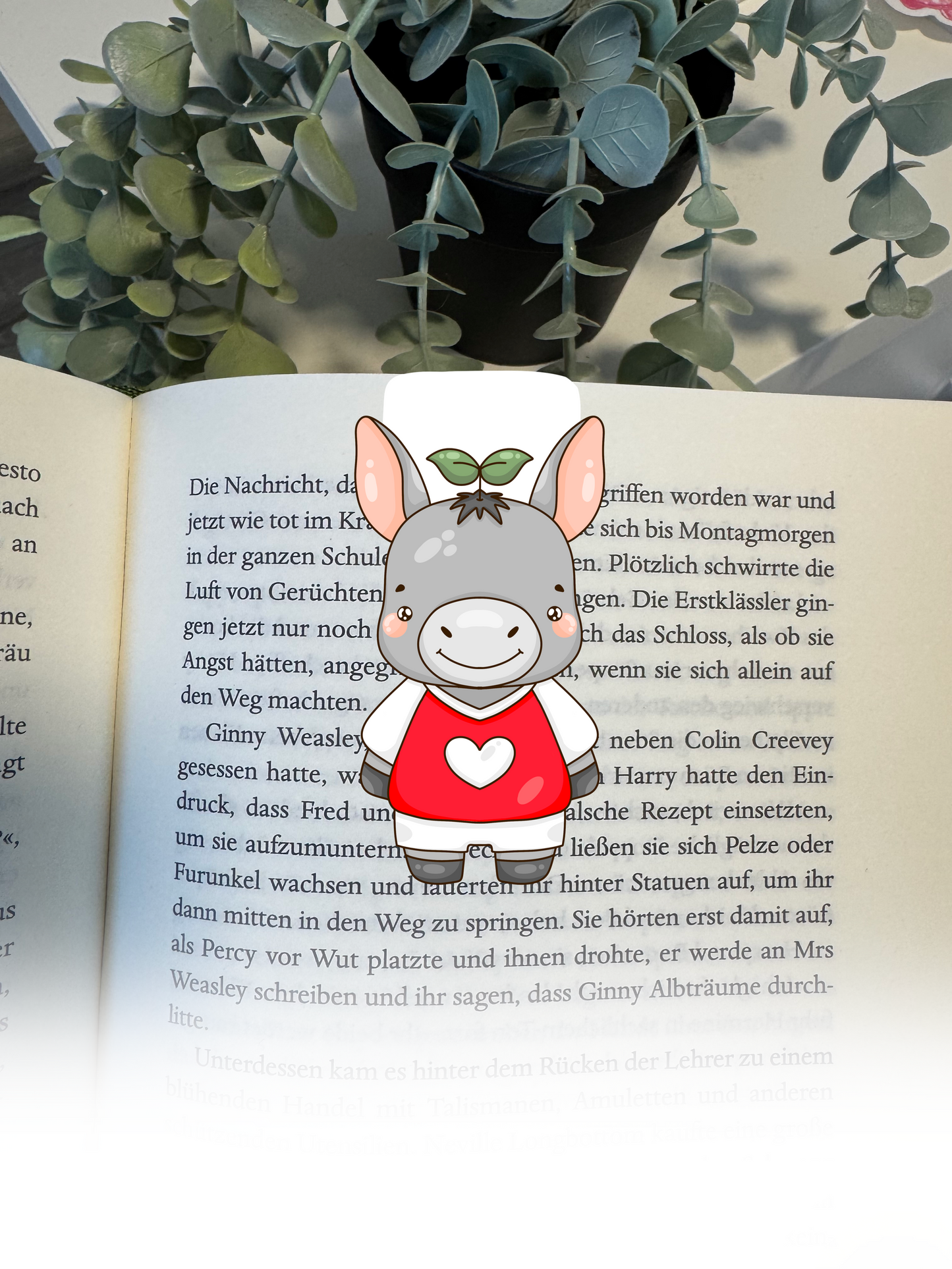 Lesezeichen Esel im Trikot kawaii