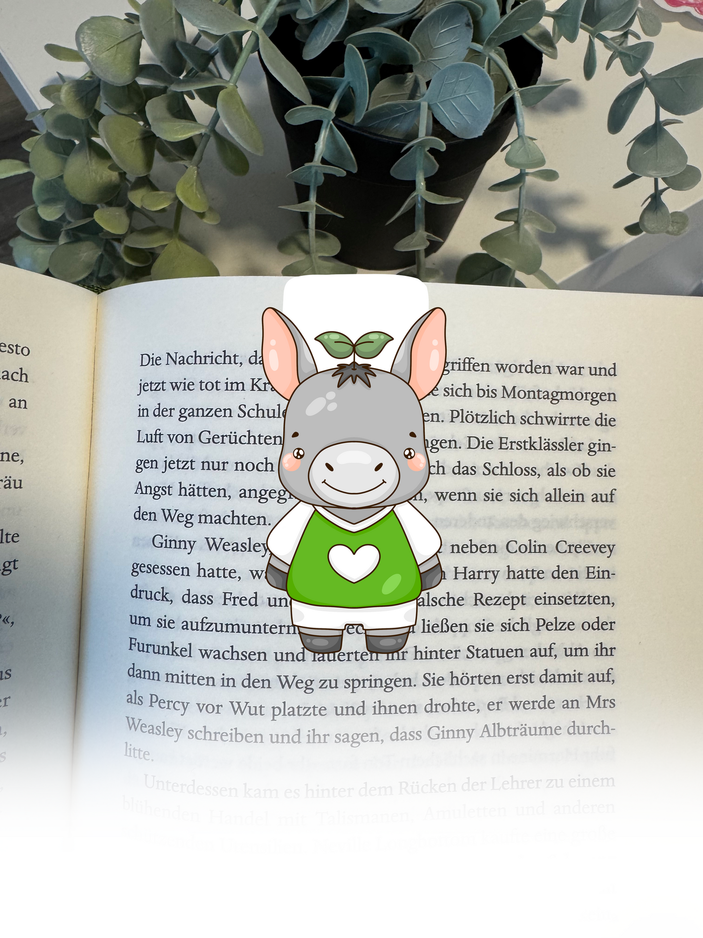 Lesezeichen Esel im Trikot kawaii