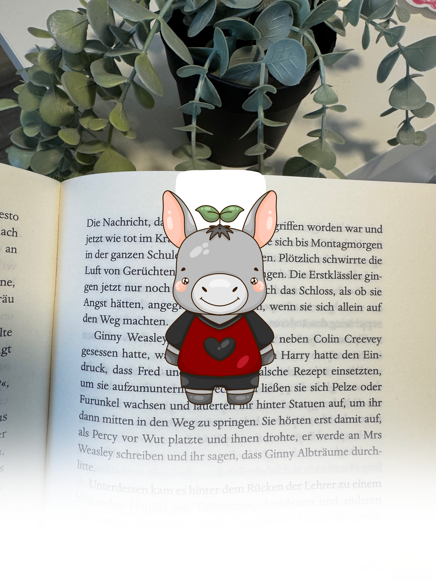 Lesezeichen Esel im Trikot kawaii