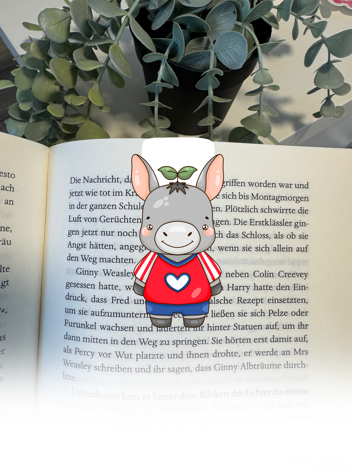 Lesezeichen Esel im Trikot kawaii