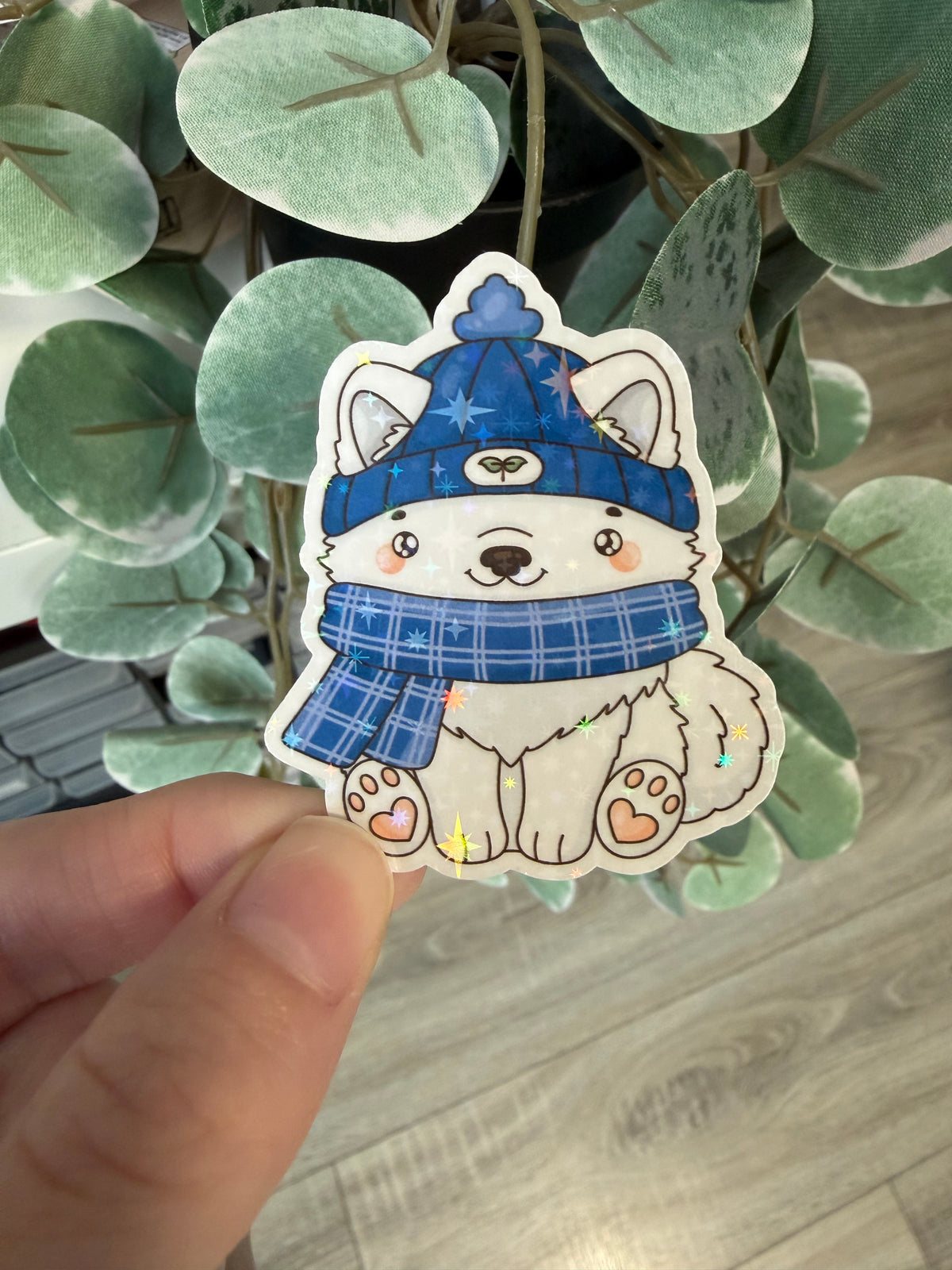 Sticker Polarfuchs kawaii Lesezeichen