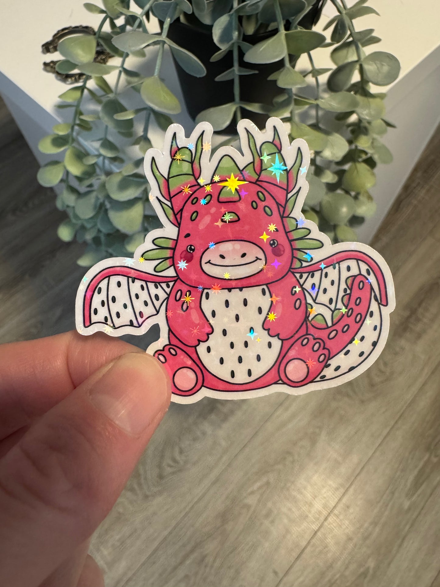 Sticker Früchte Drachen kawaii Erdbeere Drachenfrucht Zitrone
