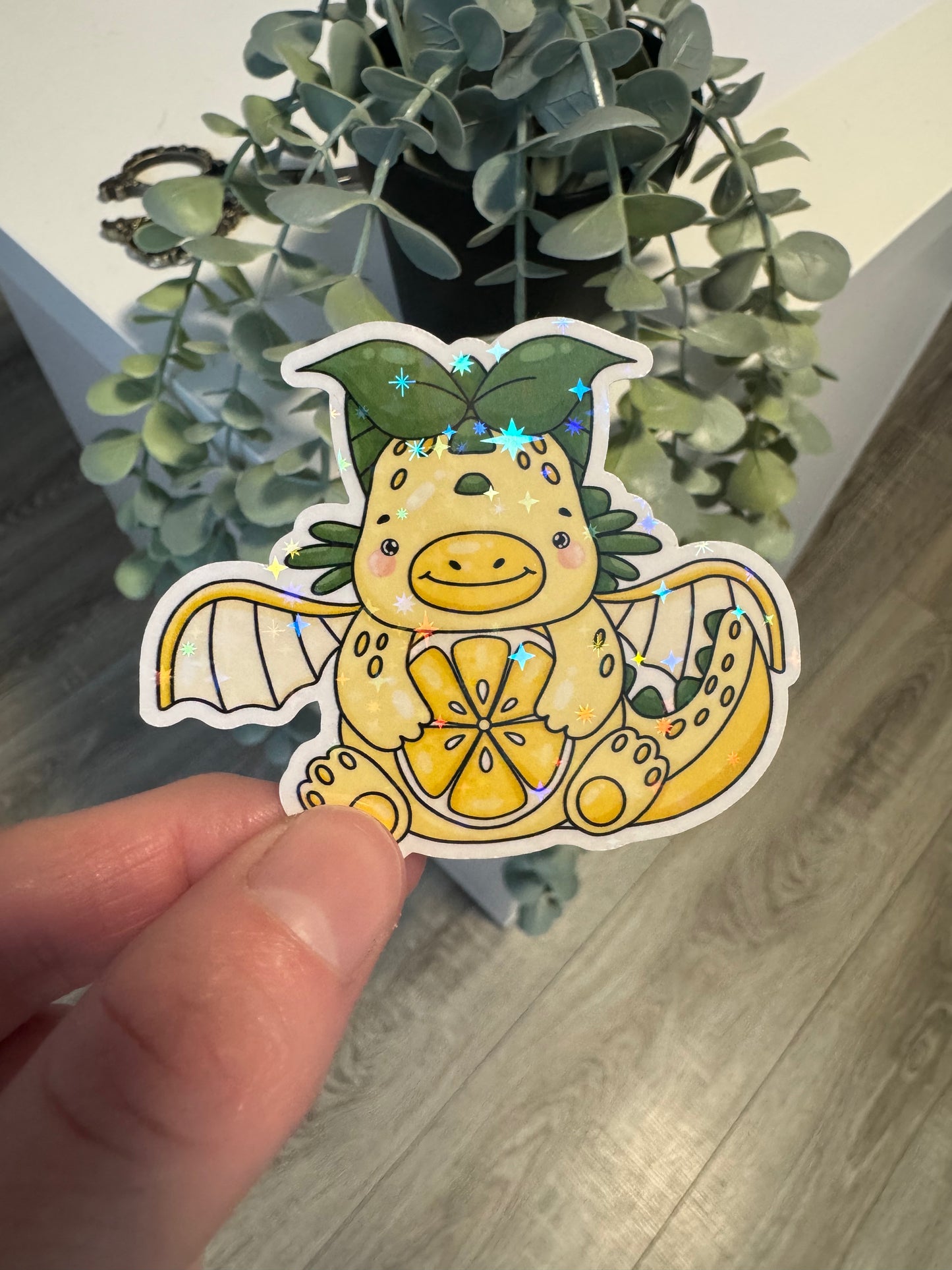 Sticker Früchte Drachen kawaii Erdbeere Drachenfrucht Zitrone