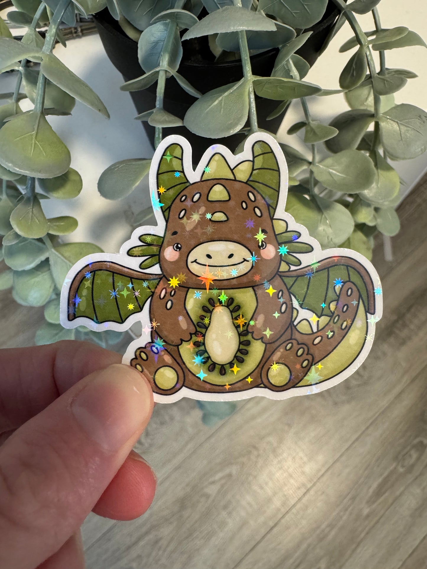 Sticker Früchte Drachen kawaii Erdbeere Drachenfrucht Zitrone