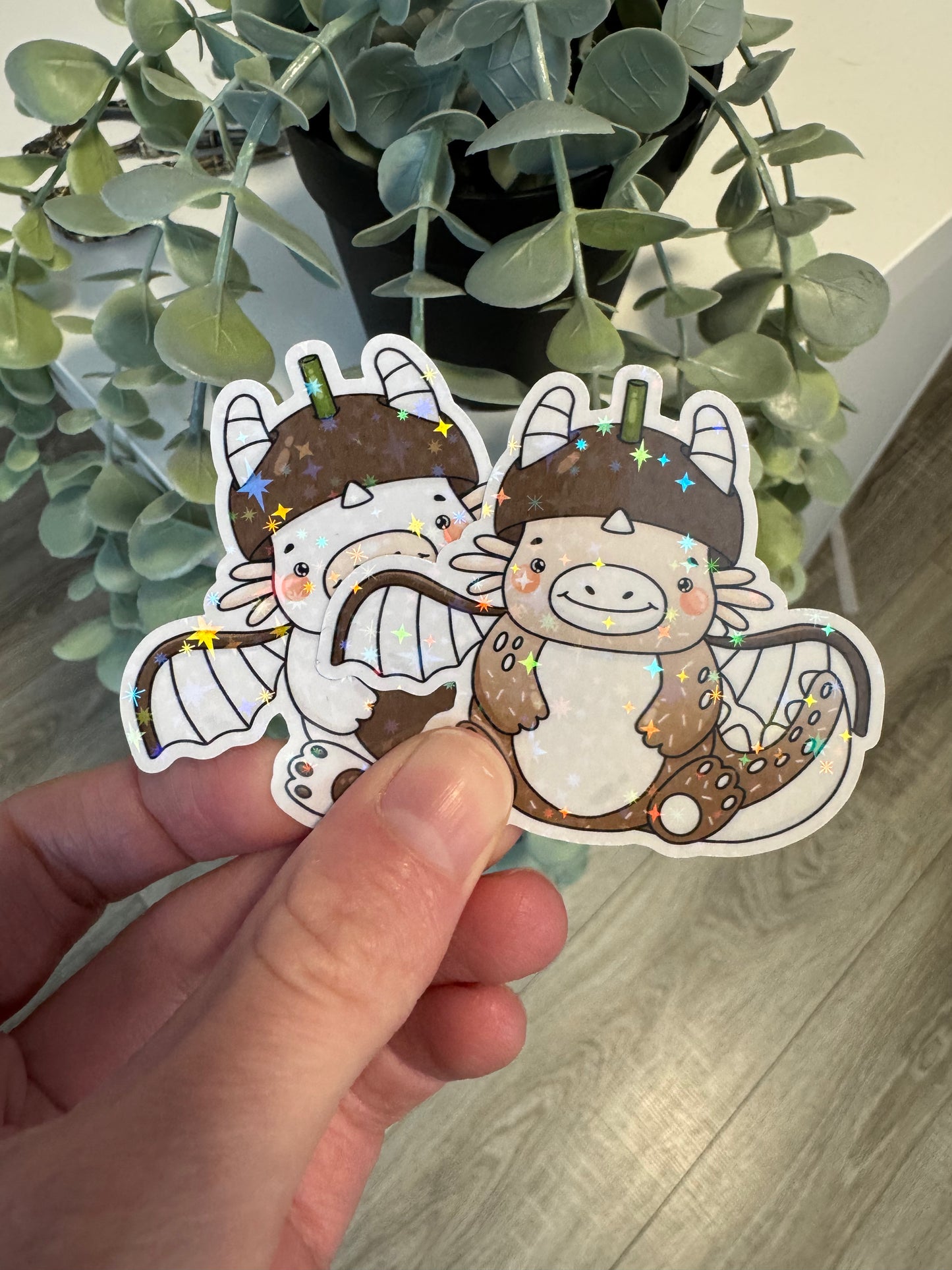 Sticker Früchte Drachen kawaii Erdbeere Drachenfrucht Zitrone
