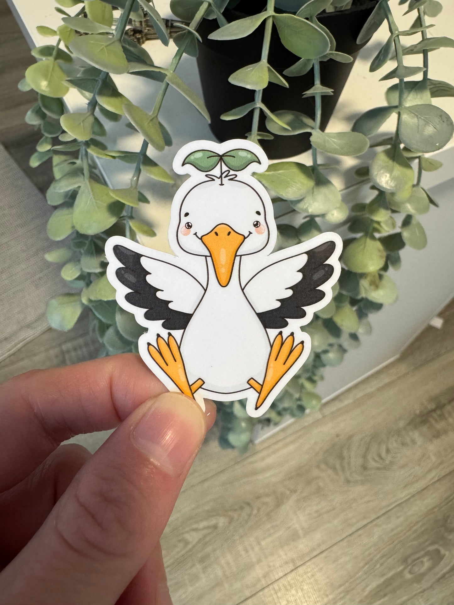 Sticker Storch kawaii Geburt