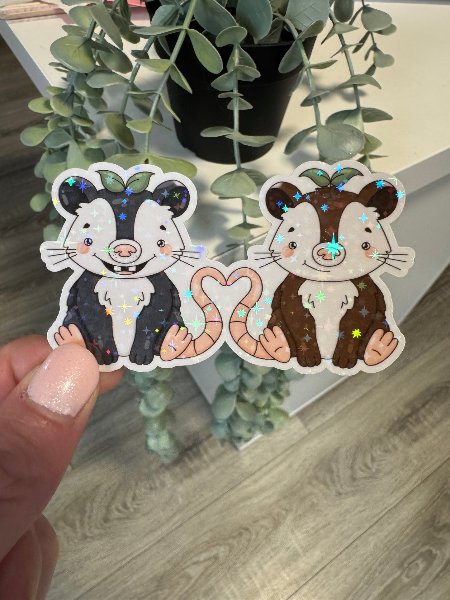 Sticker Opossum kawaii Familie