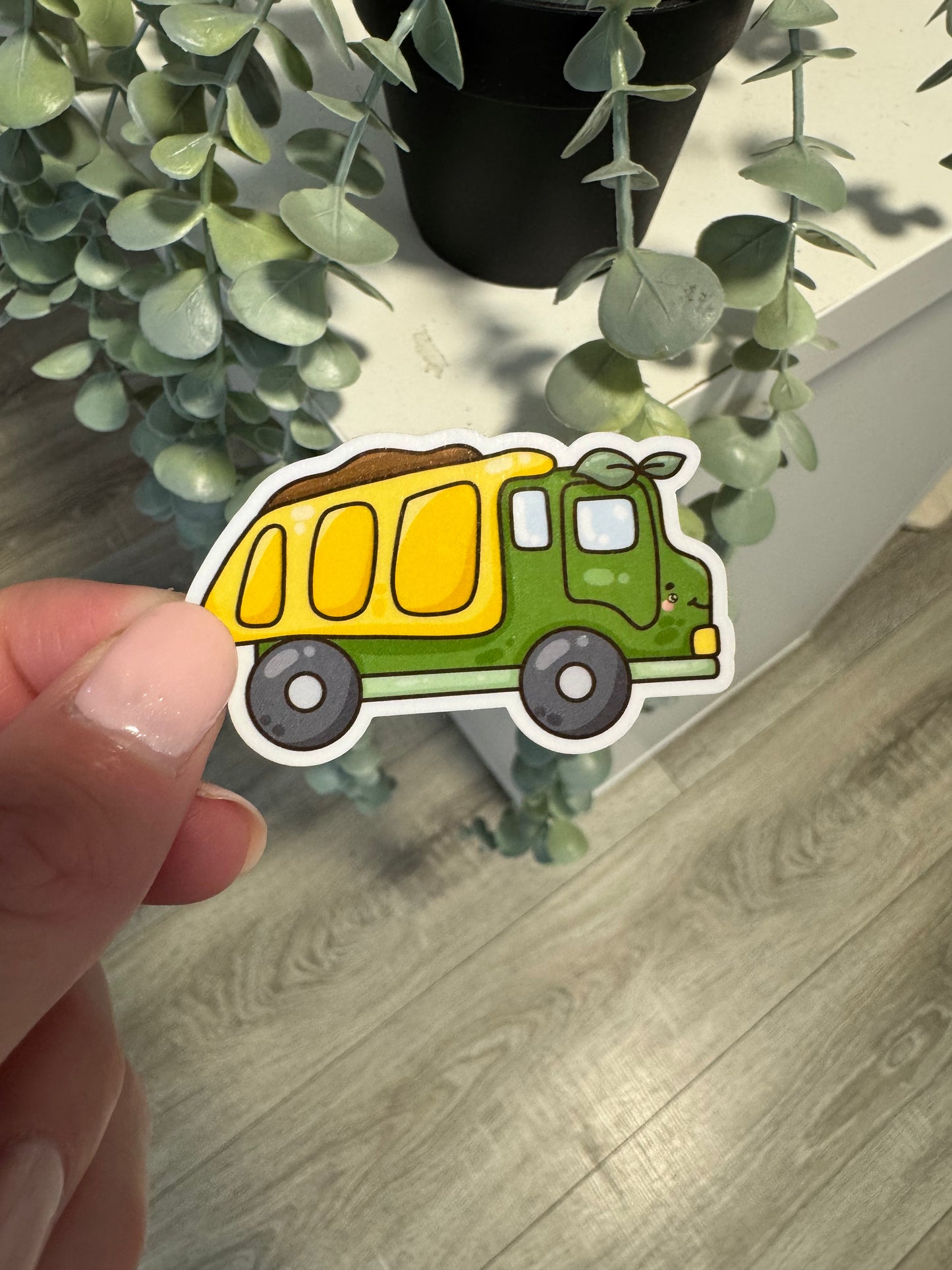 Sticker Baustellenfahrzeuge kawaii Bagger, Kipplaster, Hütchen und Zementmischer