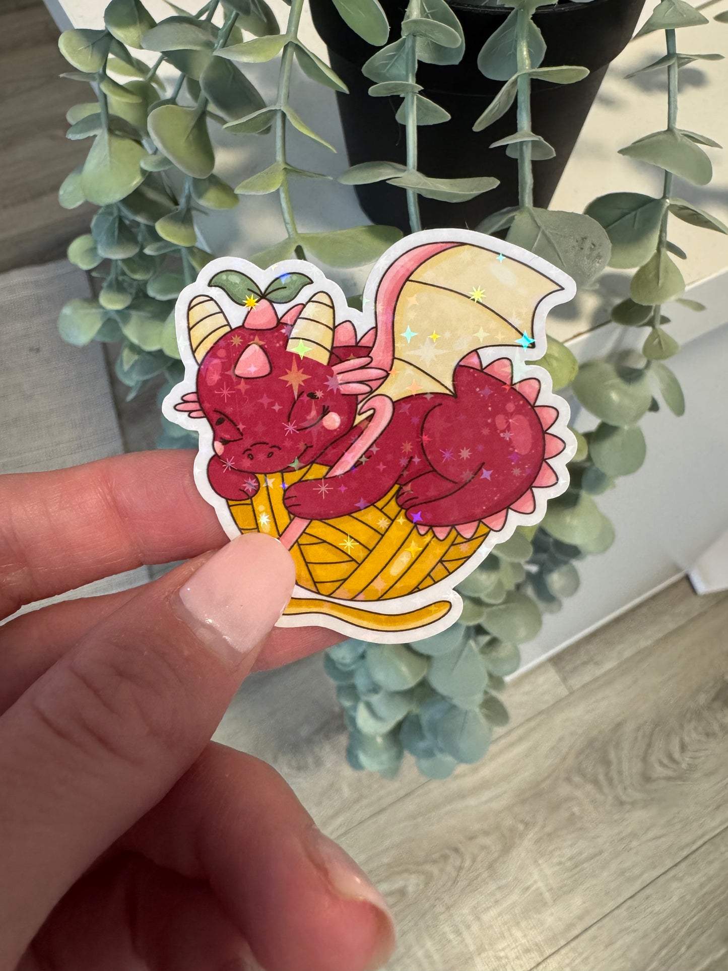 Sticker Drache Wolle kawaii häkeln
