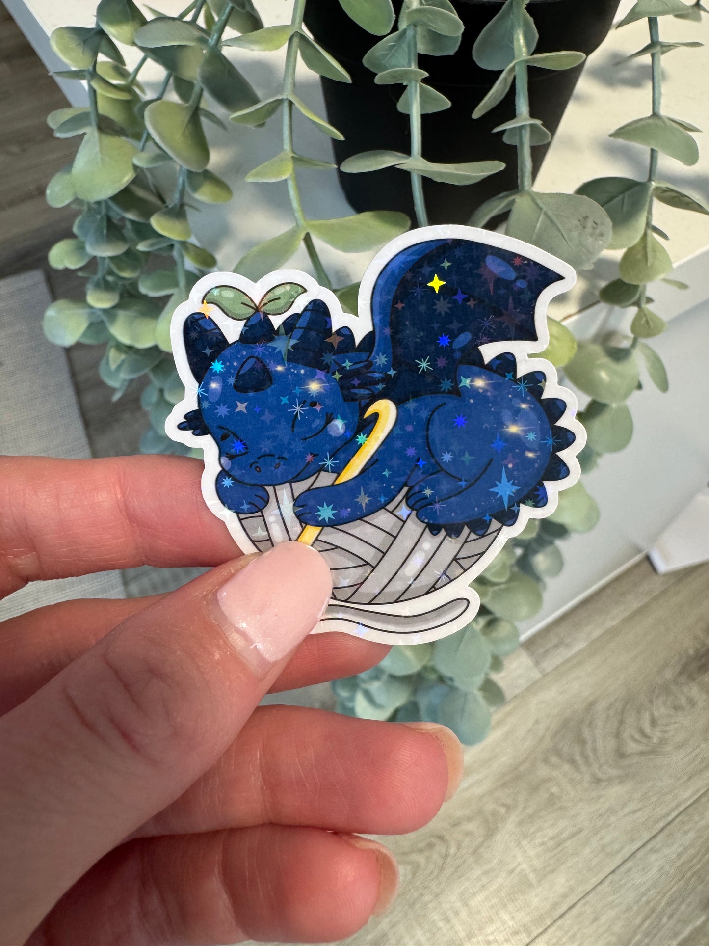 Sticker Drache Wolle kawaii häkeln