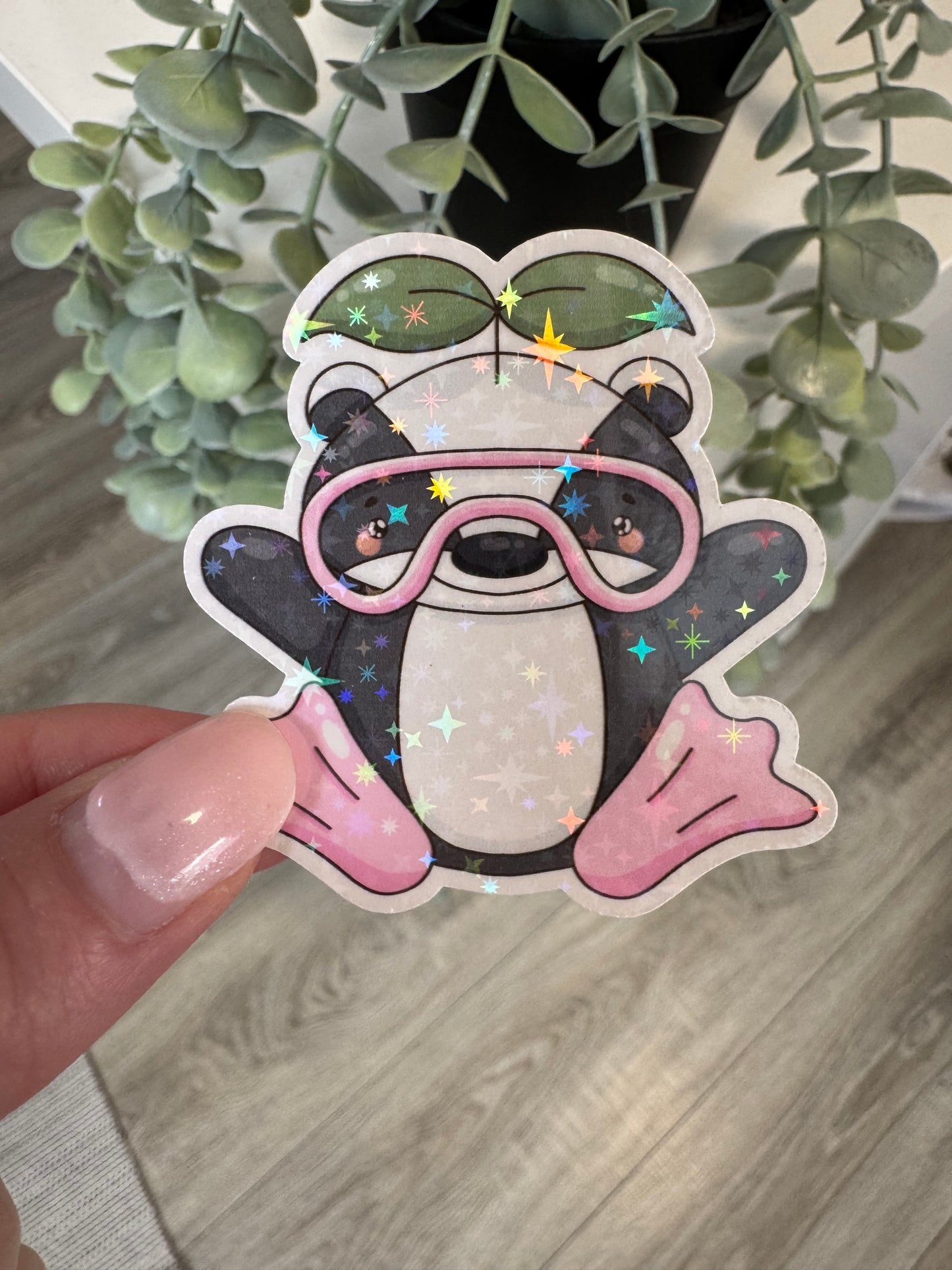 Sticker Dachs Taucher Sommer
