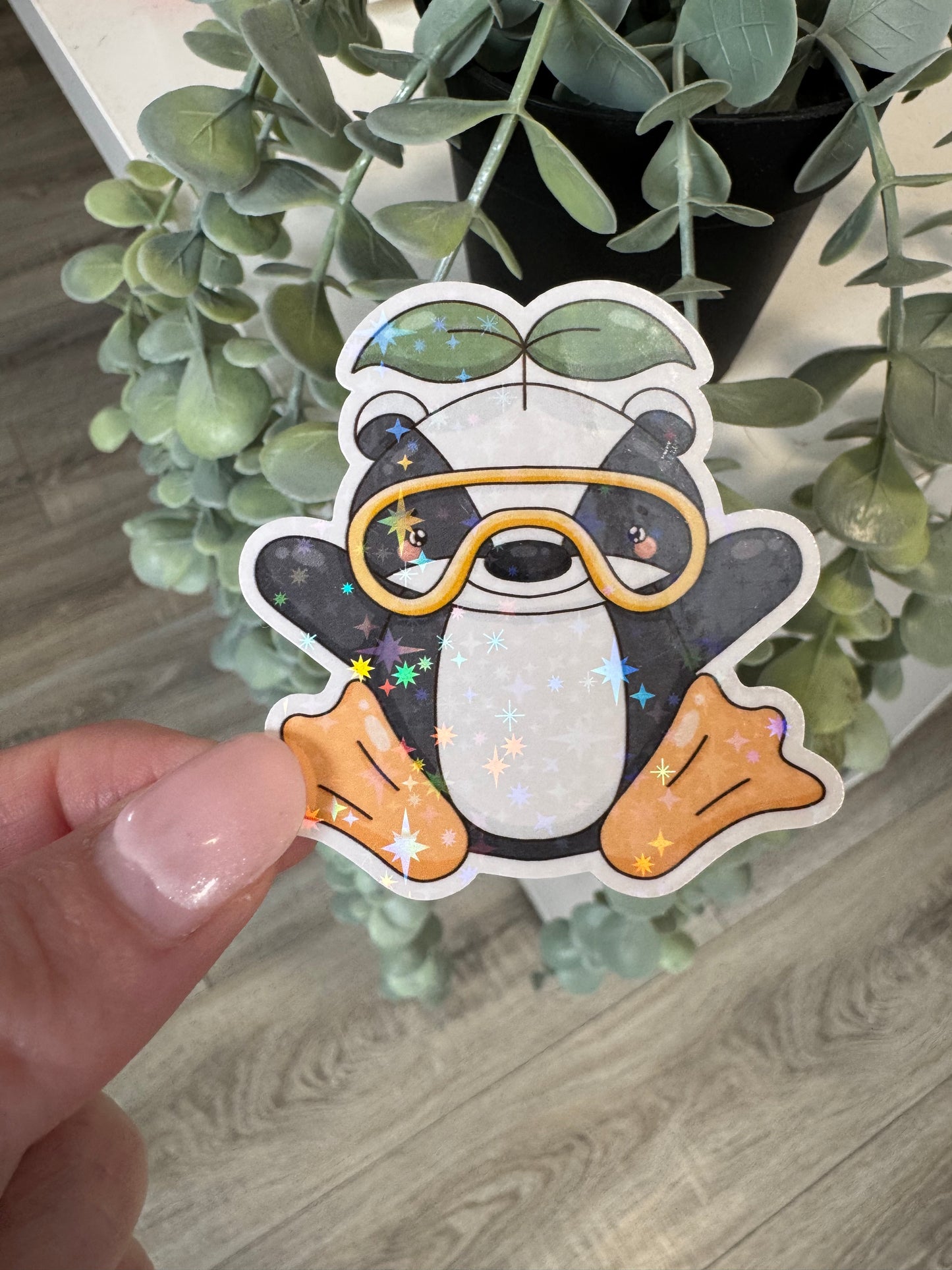 Sticker Dachs Taucher Sommer