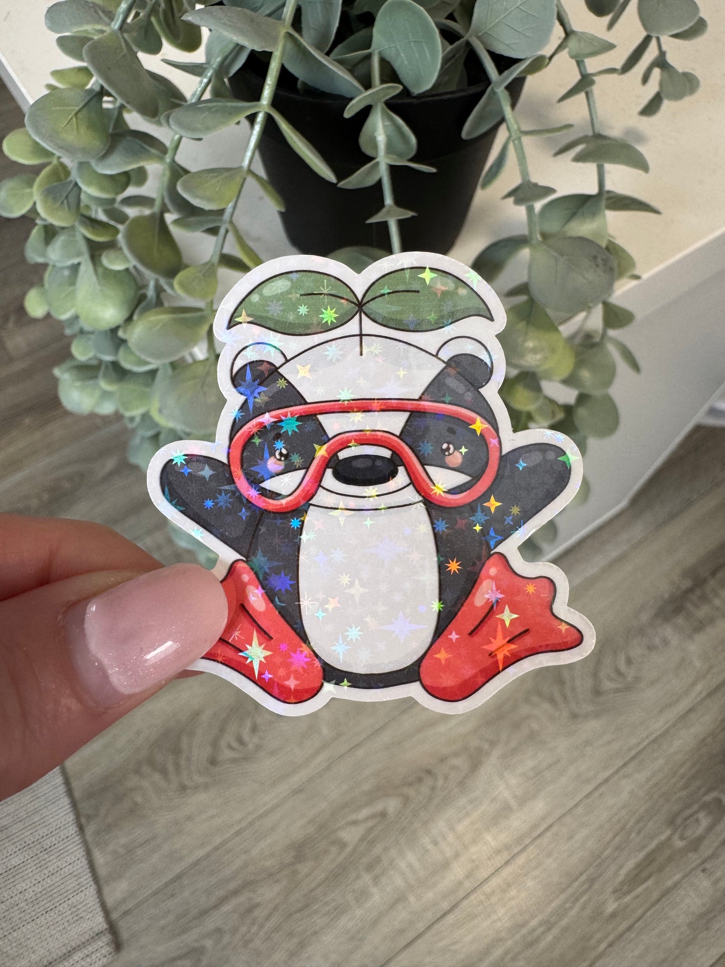Sticker Dachs Taucher Sommer