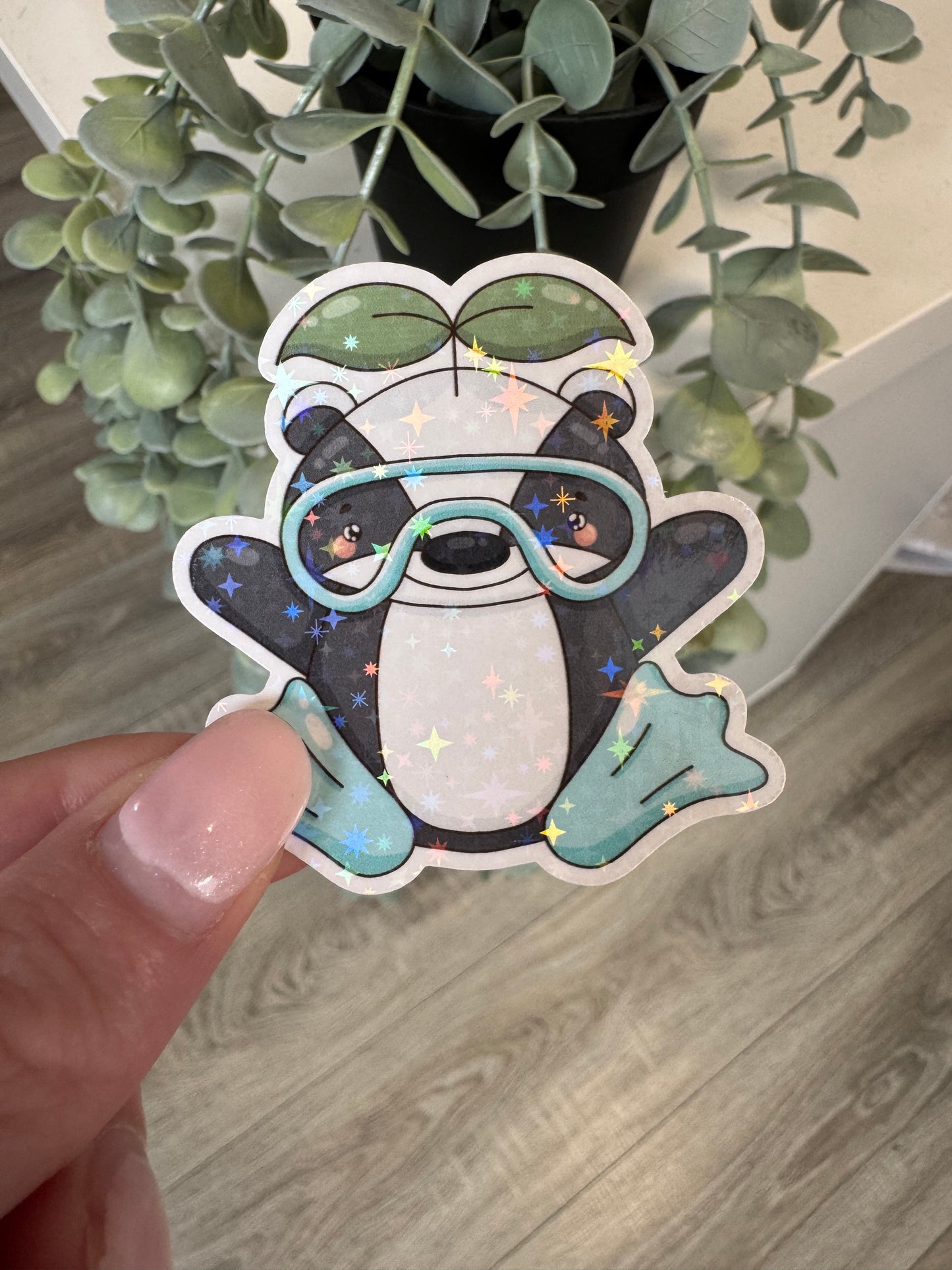 Sticker Dachs Taucher Sommer