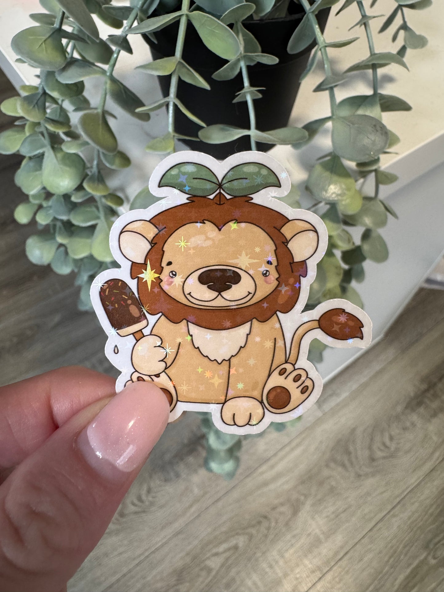 Sticker Löwe Eis kawaii Sommer