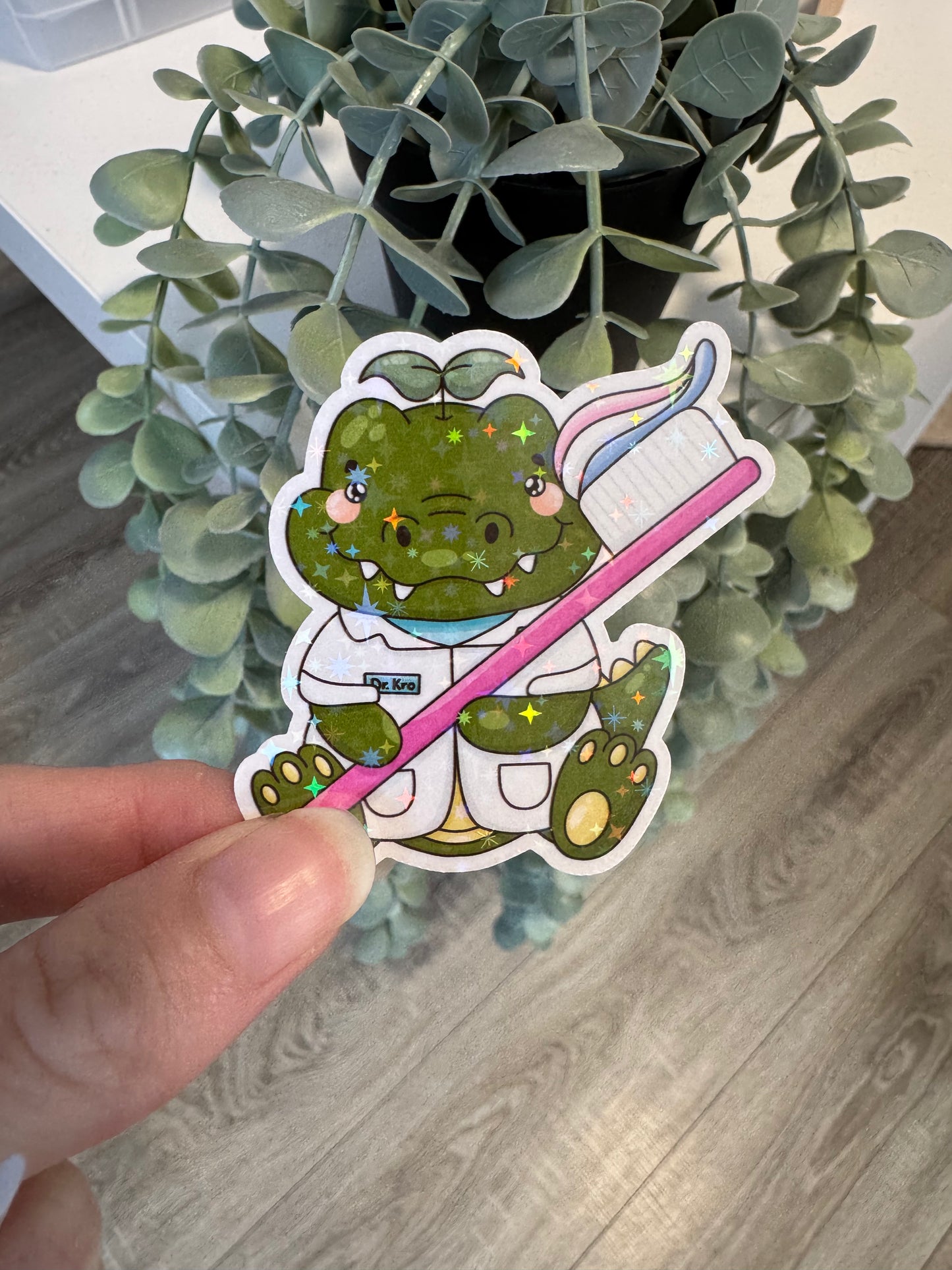 Sticker Zahnarzt Krokodil kawaii