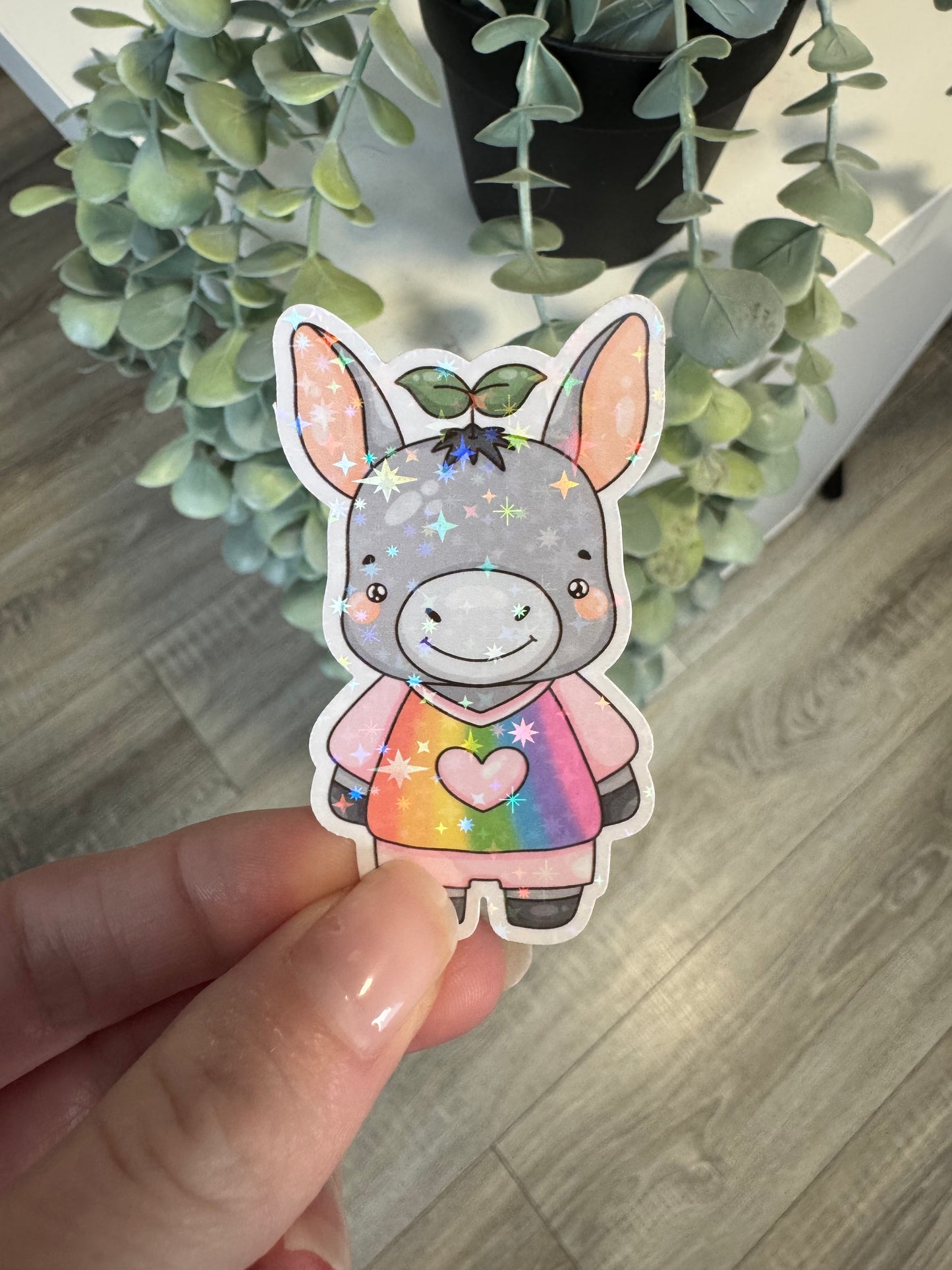 Sticker Esel im Trikot kawaii