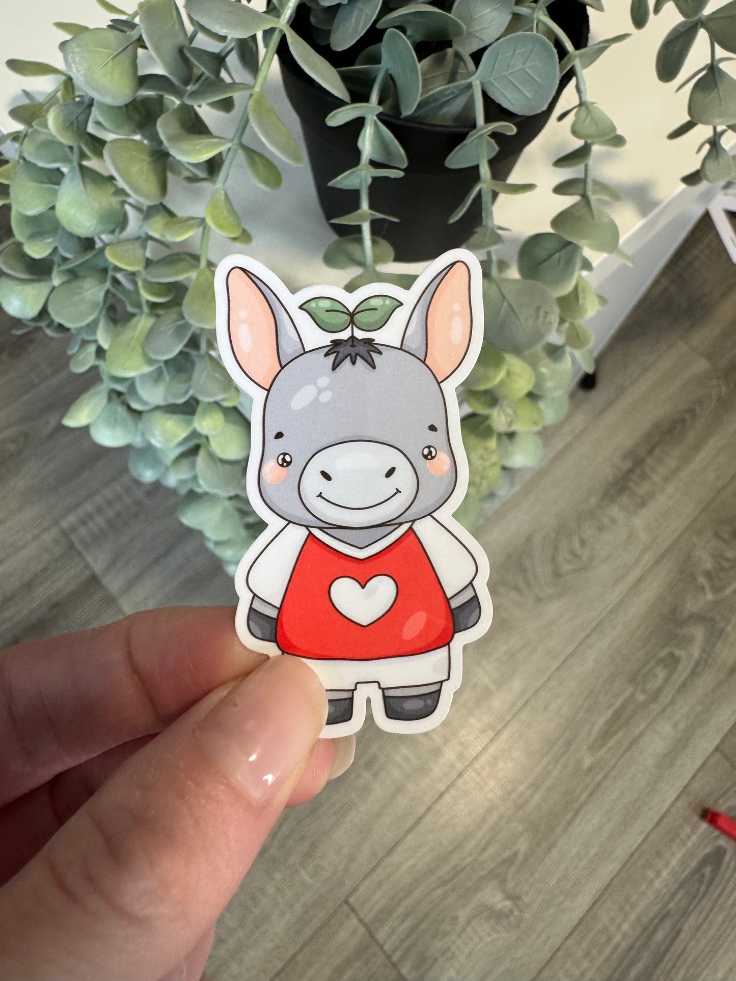 Sticker Esel im Trikot kawaii