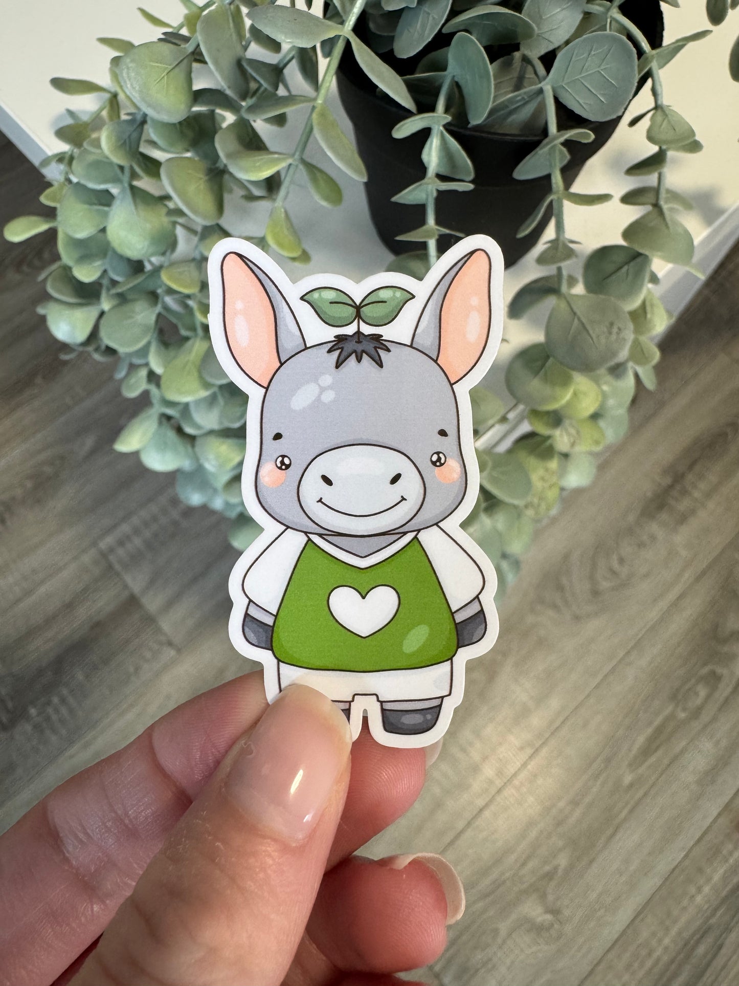 Sticker Esel im Trikot kawaii