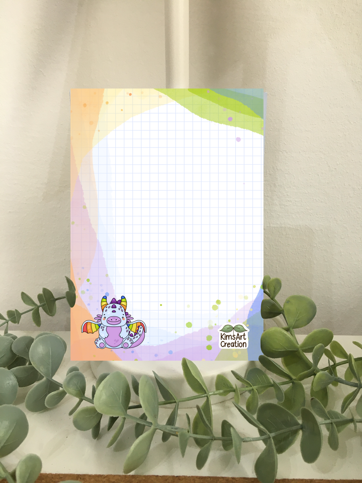 Notizblock Drache regenbogen