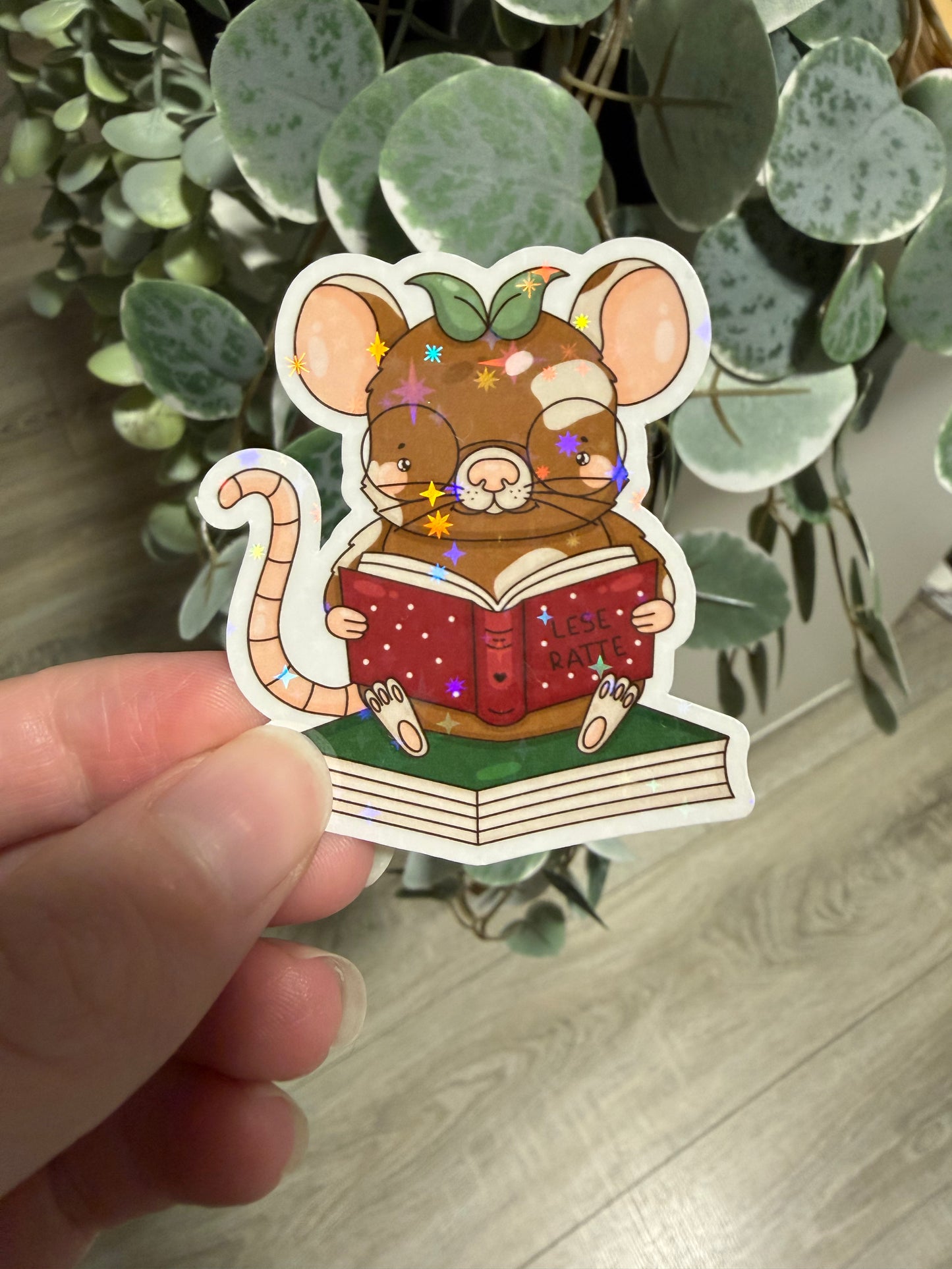 Sticker Lese Ratte kawaii