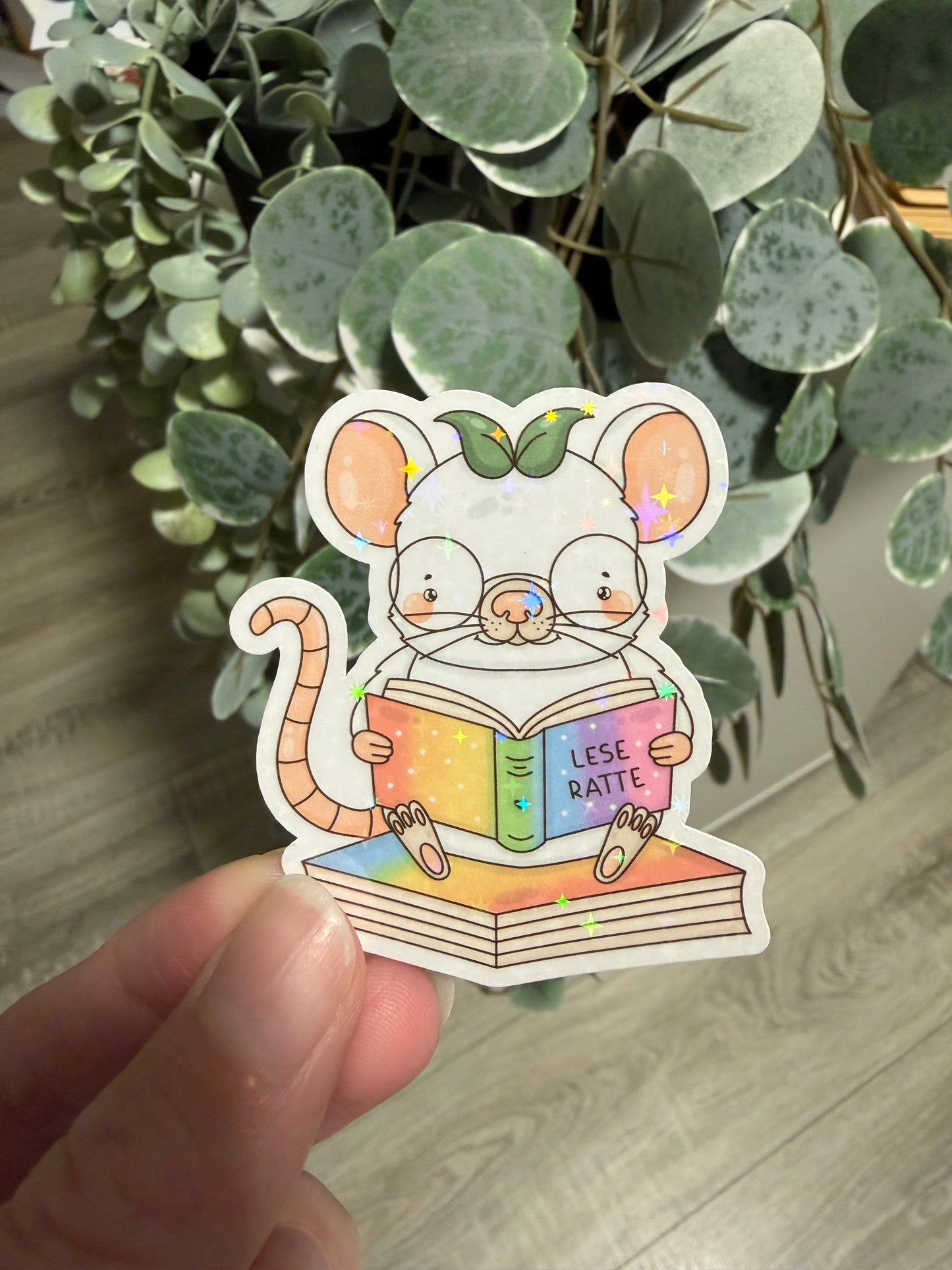 Sticker Lese Ratte kawaii