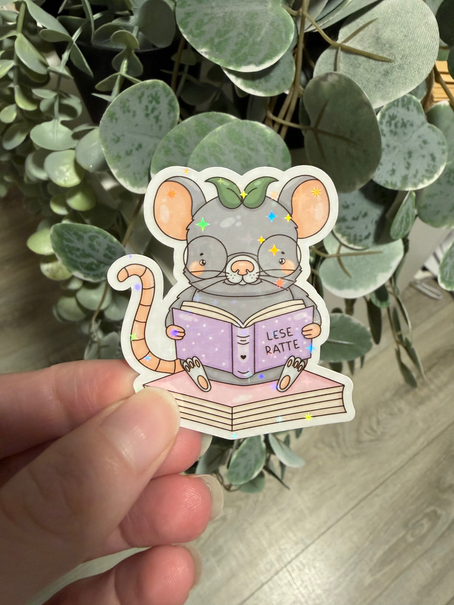 Sticker Lese Ratte kawaii