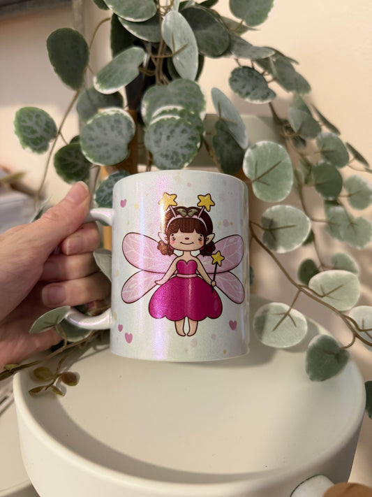 Tasse Glitzer Fee pink