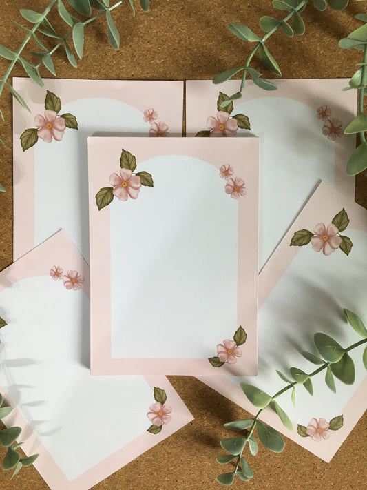 Notizblock rosa Blume Memopad Notizen kawaii