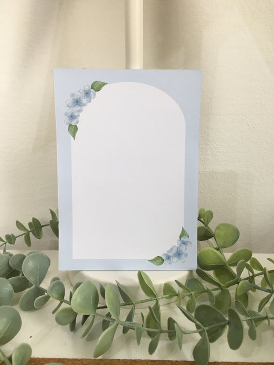 Notizblock Blume blau Memopad Notizen kawaii Pflanzen
