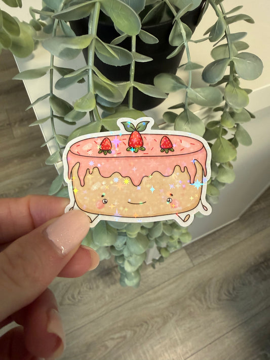 Sticker Erdbeer Torte Lesezeichen