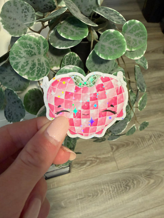Sticker Discokugel Valentinstag Lesezeichen