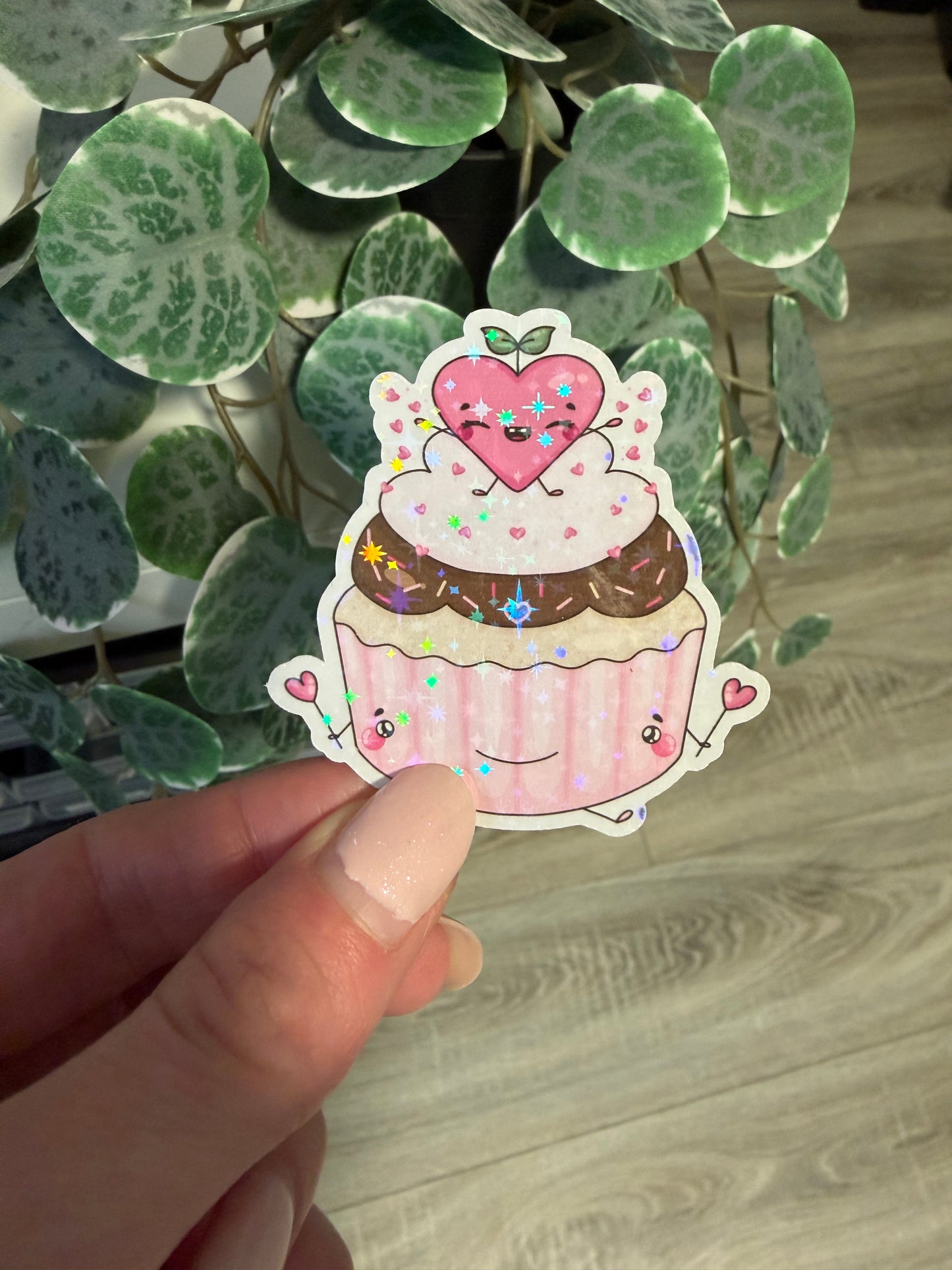 Sticker Muffin Herz Valentinstag Lesezeichen