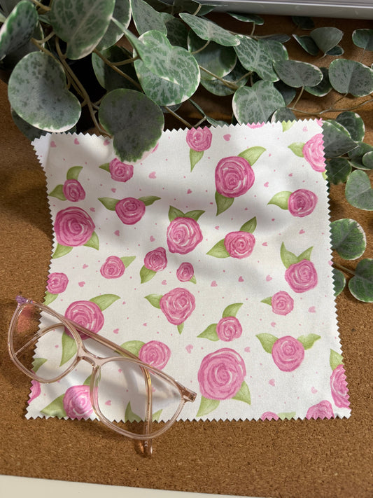 Brillenputztuch Rosen hochwertig