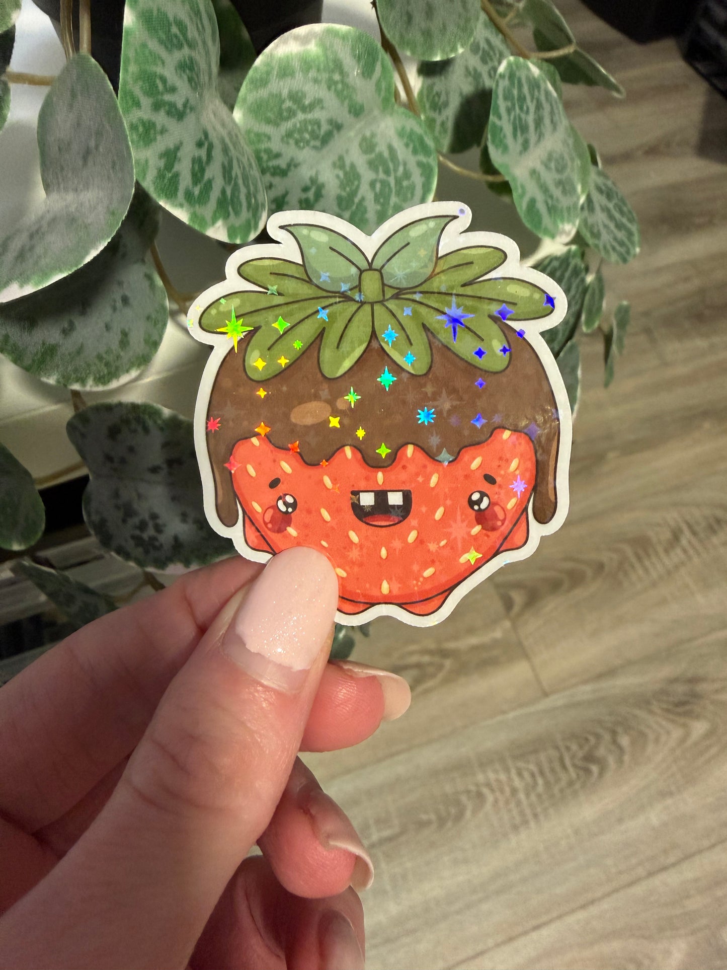 Sticker Valentinstag Schoko Erdbeere Lesezeichen