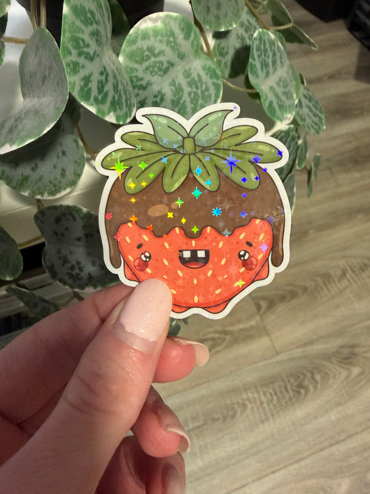 Sticker Valentinstag Schoko Erdbeere Lesezeichen