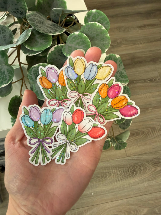 Sticker Tulpen Strauß Frühling Lesezeichen