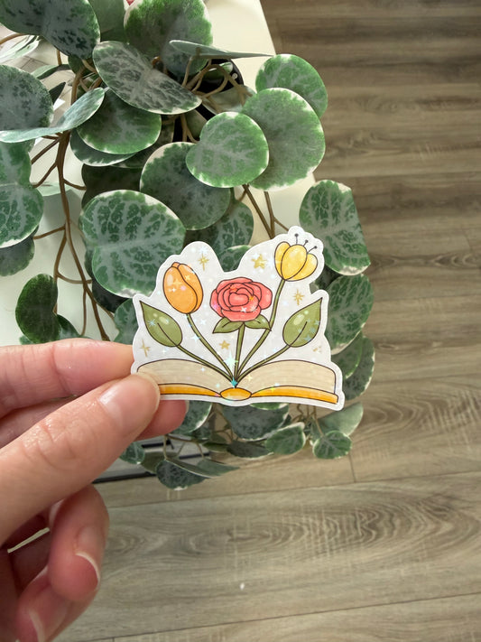 Sticker Buch Blumen Frühling Lesezeichen