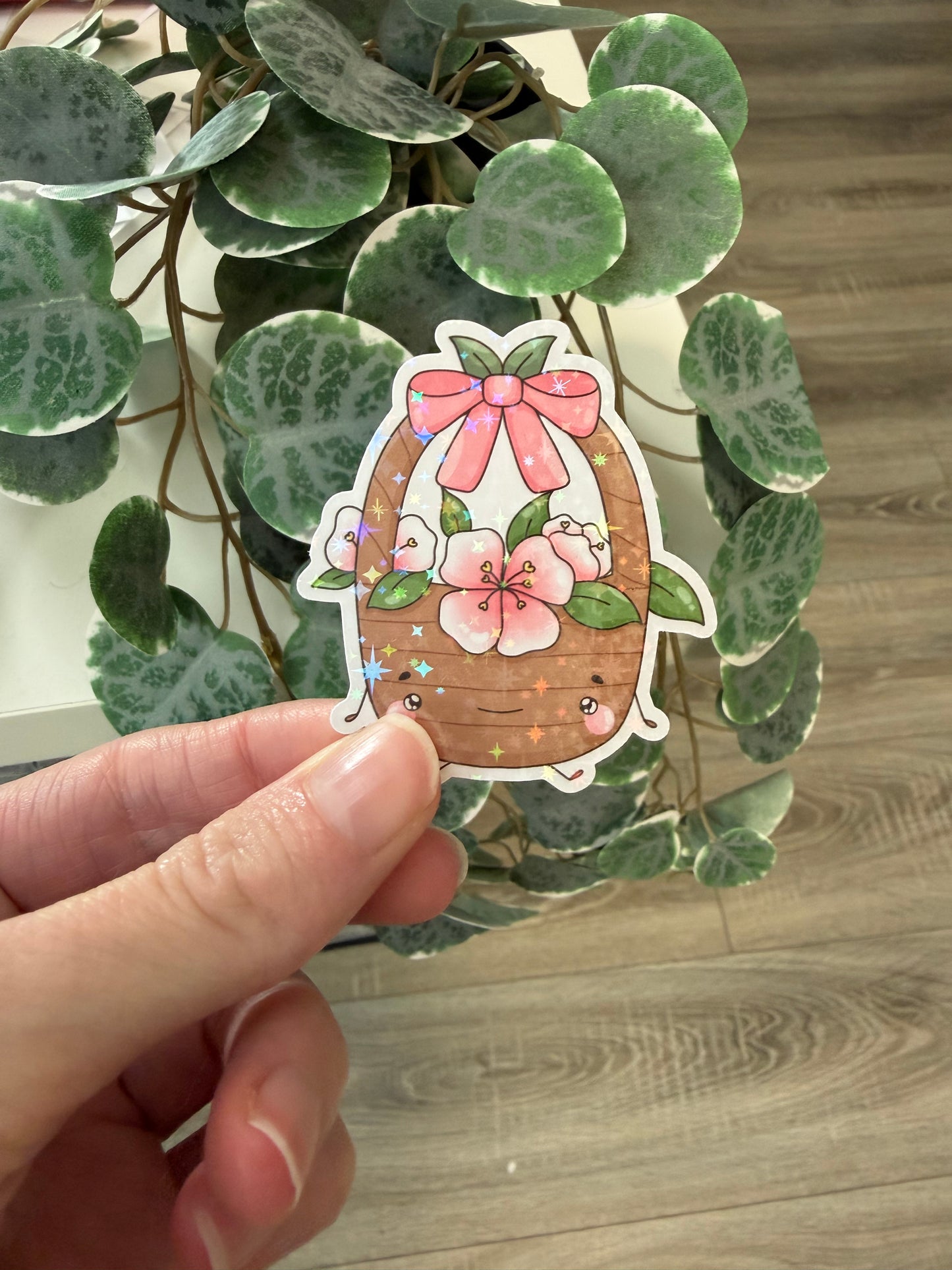 Sticker Korb Blumen Frühling Lesezeichen