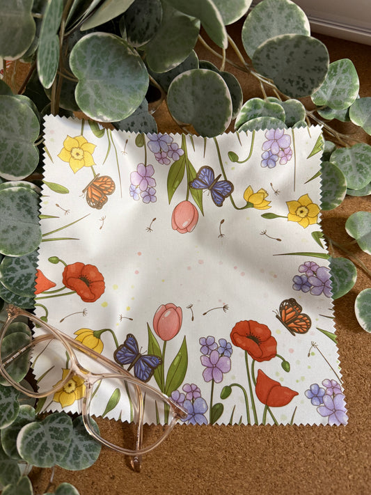 Brillenputztuch Blumenwiese hochwertig
