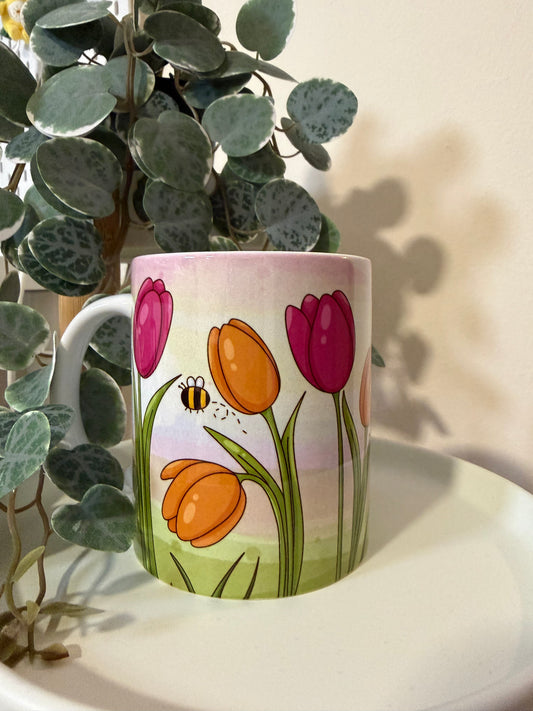 Tasse Tulpen Frühling