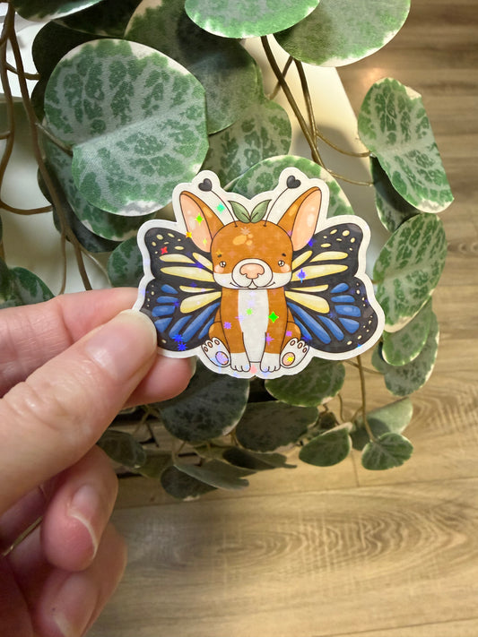 Sticker Dino als Schmetterling Frühling Lesezeichen