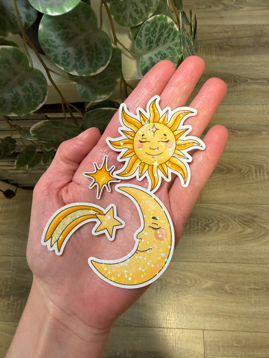 Sticker Sonne Mond und Sterne Set