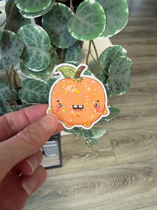 Sticker Orange kawaii Lesezeichen