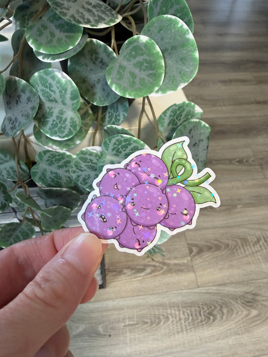 Sticker Weintrauben kawaii Lesezeichen