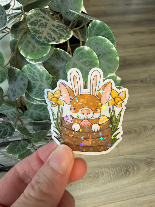 Sticker Ostern Dino als Osterhase kawaii Lesezeichen